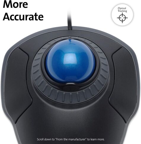 Kensington Orbit Wireless Trackball Mouse with Scroll Ring (K72352US) and Orbit Trackball Mouse with Scroll Ring (K72337US), Black in Kuwait