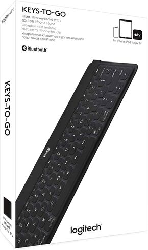 لوحة مفاتيح بلوتوث Logitech Keys-to-Go فائقة النحافة وخفيفة للغاية لأجهزة iPhone وiPad وMac وApple TV، بما في ذلك iPad Air الجيل الخامس (2022) - أسود in Saudi Arabia
