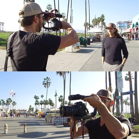 Handheld Stabilizer & Video Led Lights for DJI OSMO Camera iPhone, Sevenoak Handle Grip & Built-in Stereo Mic for Smartphone GoPro Sony Alpha Cannon Nikon DSLR Camera in Kuwait