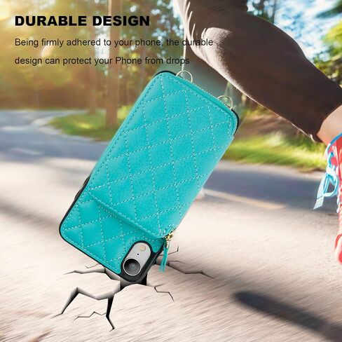 Bocasal Crossbody Wallet Case for iPhone Xr, RFID Blocking PU Leather Zipper Handbag Purse Flip Cover, Kickstand Folio Case with Card Slots Holder Wrist Strap Lanyard 6.1 Inch (Black) in Kuwait