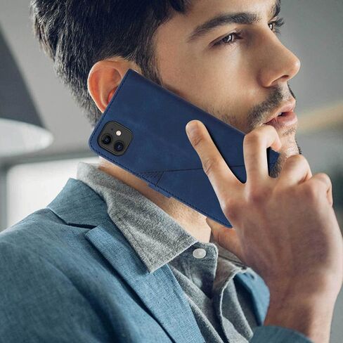 حافظة محفظة Moment Dextrad لهاتف iPhone 12 Mini، [مسند] [حزام المعصم] [فتحات حامل البطاقة] حافظة هاتف صغيرة واقية داخلية من مادة TPU، غطاء جلدي قابل للطي لهاتف iPhone 12 Mini (أزرق) in Kuwait