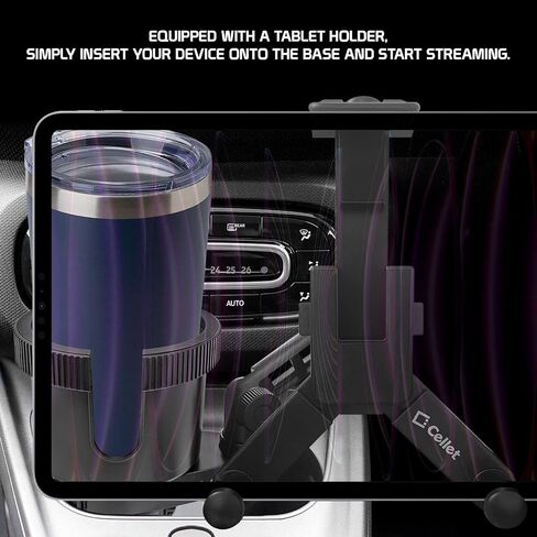 Cellet Car Cup Holder Phone Mount, Phone Holder Mount Cradle Universal Adjustable Compatible for All Smartphones Apple iPhone, Samsung Galaxy Note, LG, Moto Google Pixel (Long Neck) in Kuwait