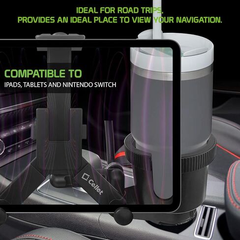 Cellet Car Cup Holder Phone Mount, Phone Holder Mount Cradle Universal Adjustable Compatible for All Smartphones Apple iPhone, Samsung Galaxy Note, LG, Moto Google Pixel (Long Neck) in Kuwait
