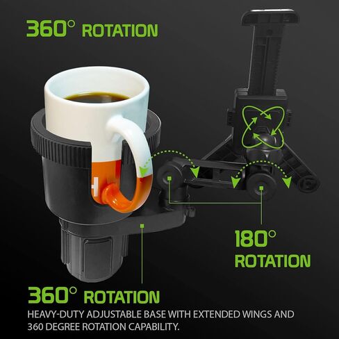 Cellet Car Cup Holder Phone Mount, Phone Holder Mount Cradle Universal Adjustable Compatible for All Smartphones Apple iPhone, Samsung Galaxy Note, LG, Moto Google Pixel (Long Neck) in Kuwait