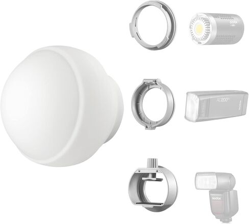 GODOX ML-CD15 مجموعة قبة نشر فلاش مجموعة نشر غطاء ناعم مع 3 محولات لـ Godox TT600 Godox ML60 Godox V1 V860III V860II TT685 ML30 ML30Bi AD100Pro AD200Pro AD300Pro AD400Pro in Kuwait