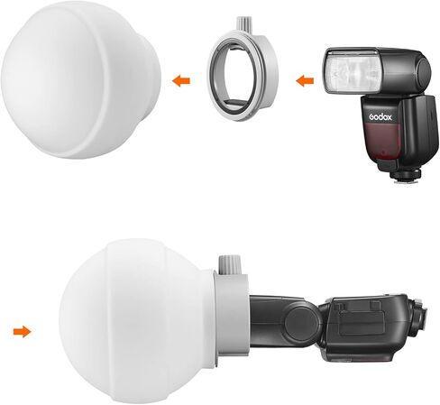 GODOX ML-CD15 مجموعة قبة نشر فلاش مجموعة نشر غطاء ناعم مع 3 محولات لـ Godox TT600 Godox ML60 Godox V1 V860III V860II TT685 ML30 ML30Bi AD100Pro AD200Pro AD300Pro AD400Pro in Kuwait