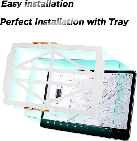 Neepiar واقي شاشة غير لامع لـ Tesla Model 3 Model Y 15 بوصة التحكم المركزي والملاحة التي تعمل باللمس والمحاذاة التلقائية لملحقات الزجاج المقسى [صلابة 9H] [مضاد للوهج] [مضاد لبصمات الأصابع] - غير مناسب لطراز 2024 3 in Kuwait