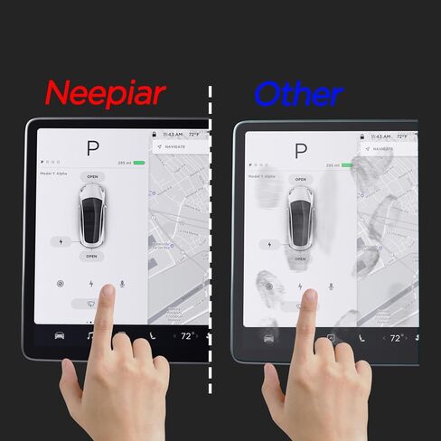 Neepiar واقي شاشة غير لامع لـ Tesla Model 3 Model Y 15 بوصة التحكم المركزي والملاحة التي تعمل باللمس والمحاذاة التلقائية لملحقات الزجاج المقسى [صلابة 9H] [مضاد للوهج] [مضاد لبصمات الأصابع] - غير مناسب لطراز 2024 3 in Kuwait