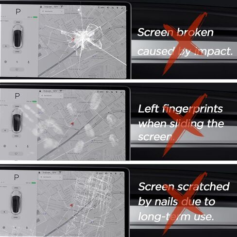 Neepiar واقي شاشة غير لامع لـ Tesla Model 3 Model Y 15 بوصة التحكم المركزي والملاحة التي تعمل باللمس والمحاذاة التلقائية لملحقات الزجاج المقسى [صلابة 9H] [مضاد للوهج] [مضاد لبصمات الأصابع] - غير مناسب لطراز 2024 3 in Kuwait