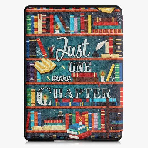 حافظة kwmobile Origami متوافقة مع Amazon Kindle Paperwhite 11. Generation 2021 - حافظة رفيعة بغطاء من جلد البولي يوريثان الفاخر مع حامل - شعار المكتبة متعدد الألوان in Kuwait