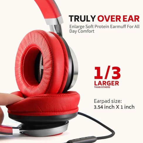 AC01 Over-Ear Headphones Wired with Mic Volume Control, Black Blue in Kuwait