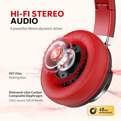 AC01 Over-Ear Headphones Wired with Mic Volume Control, Black Blue in Kuwait