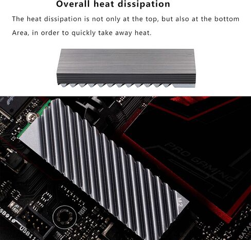 XMSJSIY M.2 2280 Heatsink Cooler,SSD Double-Sided Heat Sink with Thermal Silicone Pad for PCIE M.2 SSD or SATA M.2 SSD PC Double Sided in Saudi Arabia
