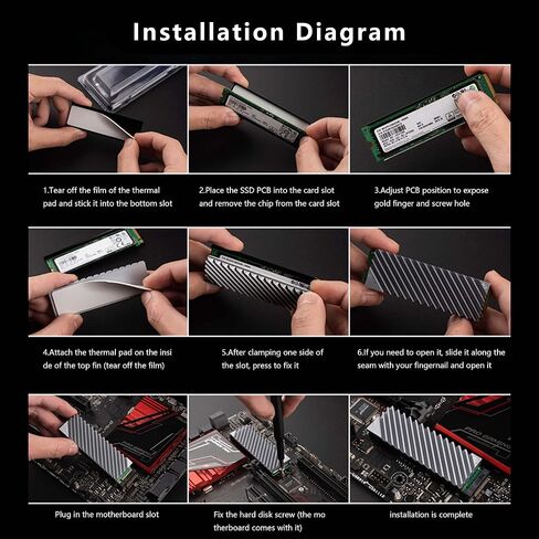 XMSJSIY M.2 2280 Heatsink Cooler,SSD Double-Sided Heat Sink with Thermal Silicone Pad for PCIE M.2 SSD or SATA M.2 SSD PC Double Sided in Saudi Arabia