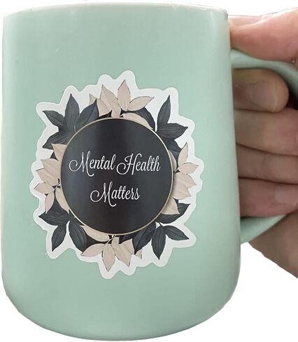 ملصقات من الفينيل للصحة العقلية، ملصقات فينيل للصحة العقلية لزجاجة المياه، دفتر الملاحظات، الكمبيوتر المحمول، السيارة، الهاتف، هدايا الصحة العقلية، هدايا المعالج in Kuwait