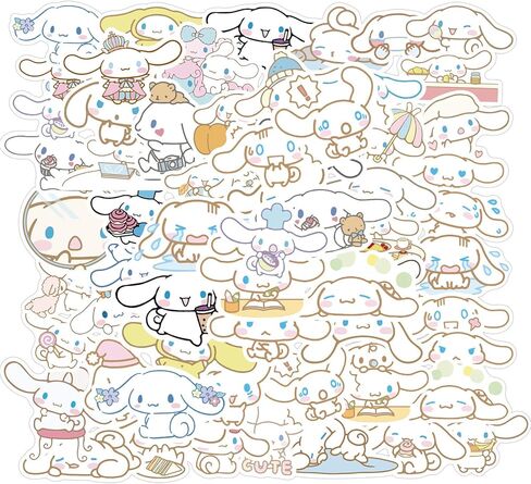 50PCS Cinnamoroll Stickers for Laptop Water Bottle Luggage Snowboard Bicycle Skateboard Decal for Kids Teens Adult Waterproof Aesthetic Stickers in Kuwait