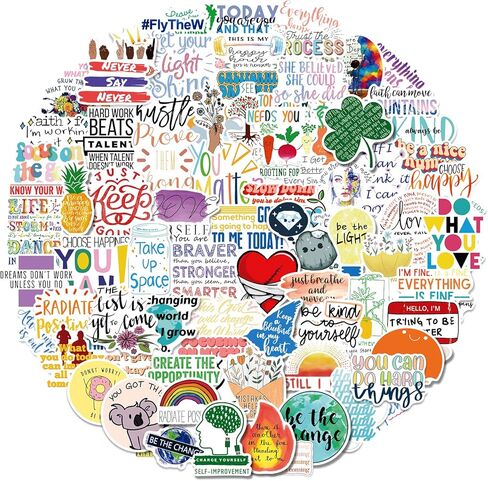 مجموعة ملصقات ملهمة من لايف بي 100 قطعة، ملصقات اقتباس إيجابي للكمبيوتر المحمول زجاجة ماء سجل القصاصات دفتر القصاصات ، كلمات تحفيزية للمراهقين ، ملصقات الصحة العقلية in Kuwait