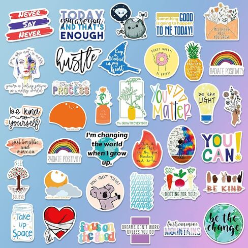مجموعة ملصقات ملهمة من لايف بي 100 قطعة، ملصقات اقتباس إيجابي للكمبيوتر المحمول زجاجة ماء سجل القصاصات دفتر القصاصات ، كلمات تحفيزية للمراهقين ، ملصقات الصحة العقلية in Kuwait