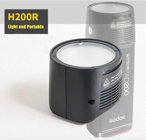 Godox H200R Round Flash Head Compatible for Godox AK-R1 Accessories kit and Godox AD200 AD200 pro Pocket Flash, 200ws，Light and Portable in Saudi Arabia