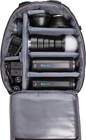 ويستكوت مجموعة شنطة ظهر ستروب FJ200 بمصباحين مع مشغل لاسلكي FJ-X3 S (متوافق مع سوني) - مجموعة اضاءة تصوير محمولة مع قبة توزيع، سنوت، جل وزناد لاسلكي in Kuwait