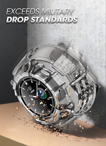 SUPCASE for Samsung Galaxy Watch 4 Classic Band with Case 46mm (Unicorn Beetle Pro), [Military-Grade Protection] Heavy Duty Cover with Adjustable Strap Band for Galaxy Watch 4 Classic, Black in Kuwait