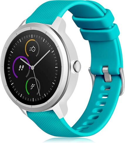 GEAK Compatible with Garmin Vivoactive 5 Watch Bands/Garmin Vivoactive 3 Watch Bands,20mm Silicone Band for Vivoactive 3 Music/Vivomove Sport,Forerunner 645/245 Music Smartwatch Women Men Black in Kuwait