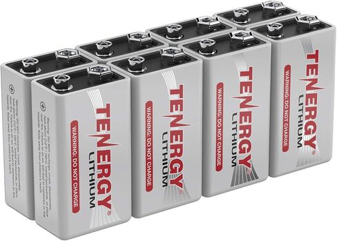 Tenergy 9V Lithium Batteries, 1200mah Non-Rechargeable Batteries, 10 Years Shelf Life Lithium 9 Volt Batteries, 2 Pack in Saudi Arabia