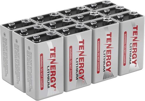 Tenergy 9V Lithium Batteries, 1200mah Non-Rechargeable Batteries, 10 Years Shelf Life Lithium 9 Volt Batteries, 2 Pack in Saudi Arabia