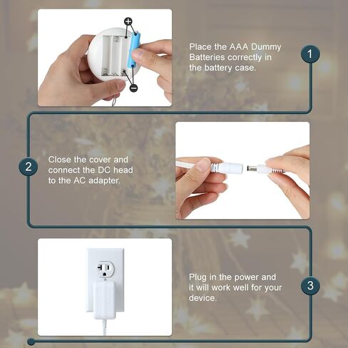AC Power Supply Adapter for AAA Battery,Replace 3 AAA Battery,Black in Saudi Arabia