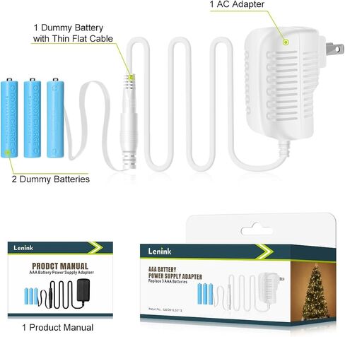 AC Power Supply Adapter for AAA Battery,Replace 3 AAA Battery,Black in Saudi Arabia