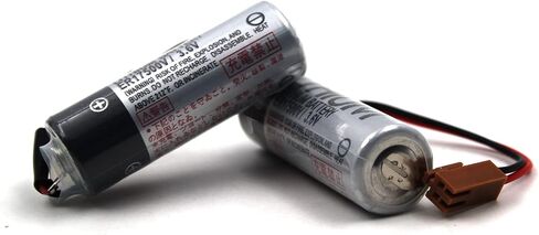 elxjar (2-Pack) 3.6V ER17500V Battery Replacement for CNC - Mitsubishi/DENSO/Toshiba PLC Controller (RD029 Connector, Brown), LS17500MER in Kuwait