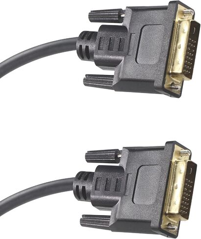 QIUCABLE DVI to DVI Cable 6Ft - DVI-D (24+1) Dual Link Male to Male Adapter Cable, Gold Plated Digital Video Extension Cord, Support 2560x1600 for Gaming, DVD, Computer, TV and Projector, Black PVC in Kuwait