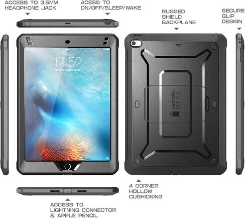 SUPCASE [Unicorn Beetle Pro Series] Design for iPad Mini 5 Case, with Built-in Screen Protector Full-Body Rugged Kickstand Hybrid Case for iPad Mini 5 (2019 Release) & iPad Mini 4 (Pink) in Saudi Arabia