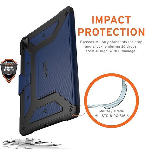 URBAN ARMOR GEAR UAG iPad Pro 12.9 بوصة (الجيل السادس 2022، الجيل الخامس 2021) حافظة Red Magma Metropolis غطاء واقٍ متين شديد التحمل متعدد الزوايا مع حامل قلم رصاص in Kuwait