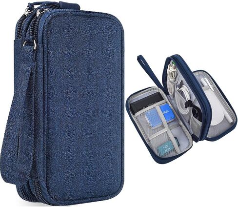Electronic Organizer Travel Cable Organizer Bag, Electronic Accessories Travel Bag, Electronics Travel Organizer Storage Bag Waterproof Carrying Case for Cord, Chargers, Mouse, USB Cable, Earphones in Kuwait