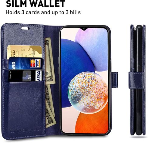MONASAY Wallet Case Compatible for Galaxy A54 5G, [Included Glass Screen Protector][RFID Blocking] Flip Folio Leather Cell Phone Cover with Credit Card Holder, Black in Kuwait