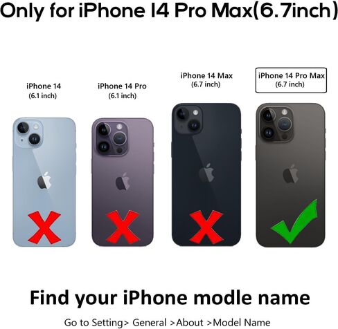 حافظة Obbii لهاتف iPhone 14 Pro Max 6.7 بوصة، حافظة محفظة من الجلد الأصلي، غطاء مغناطيسي قلاب RFID، حامل بطاقات مع مسند، حافظة حماية كاملة متوافقة مع iPhone 14 Pro Max - طباعة بقرة سوداء in Kuwait