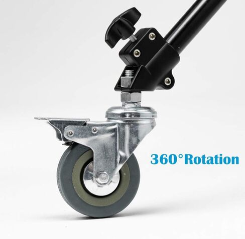 طقم عجلات التصوير لمنصة الضوء مع أطراف ساق أنبوبية 2.23 سم / 22 مم، عجلات دوار فيديو استوديو، حزمة من 3 in Kuwait