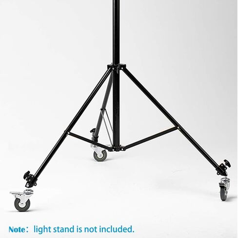 طقم عجلات التصوير لمنصة الضوء مع أطراف ساق أنبوبية 2.23 سم / 22 مم، عجلات دوار فيديو استوديو، حزمة من 3 in Kuwait