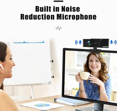 كاميرا ويب بدقة 4K مع ميكروفون بدقة 8 ميجابكسل HD لأجهزة الكمبيوتر المكتبية والكمبيوتر المحمول، وكاميرا ويب ذات زاوية واسعة وكاميرا ويب USB معدنية لمكالمات الفيديو وبث مؤتمرات الفيديو المتوافقة مع Zoom Skype YouTube in Kuwait