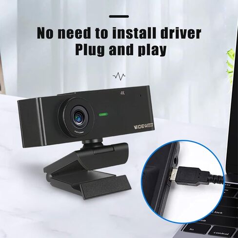 كاميرا ويب بدقة 4K مع ميكروفون بدقة 8 ميجابكسل HD لأجهزة الكمبيوتر المكتبية والكمبيوتر المحمول، وكاميرا ويب ذات زاوية واسعة وكاميرا ويب USB معدنية لمكالمات الفيديو وبث مؤتمرات الفيديو المتوافقة مع Zoom Skype YouTube in Kuwait