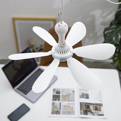 Bobomoti USB Ceiling Fan Portable Ceiling Fan Mini USB Hanging Camping Tent Fans for Outdoor Gazebo Battery Powered Ceiling Fan Silent Design in Saudi Arabia
