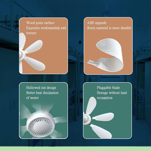 Bobomoti USB Ceiling Fan Portable Ceiling Fan Mini USB Hanging Camping Tent Fans for Outdoor Gazebo Battery Powered Ceiling Fan Silent Design in Saudi Arabia