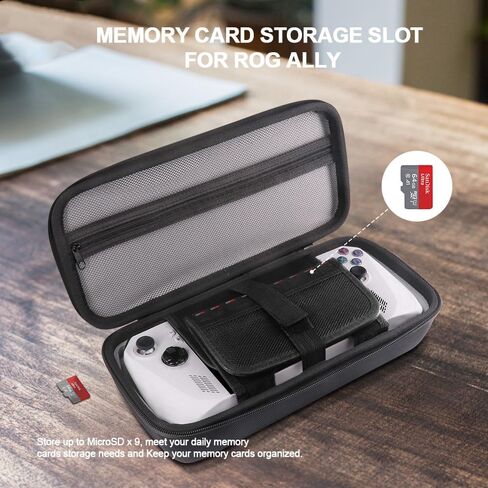 FiiMan ROG Ally Carrying Case Compitable with ASUS ROG Ally 7 inch 120Hz Gaming Handheld and Accessories, Large Capacity Hard Shell Case with Folding Bracket for Travel and Storage (Thick) in Kuwait