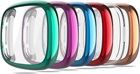 واقي شاشة KPYJA متوافق مع جراب Fitbit Sense 2/Versa 4، جراب ناعم مطلي بمادة TPU وشاشة حماية كاملة وممتص للصدمات متوافق مع الساعة الذكية Fitbit Sense 2/Versa 4 in Kuwait