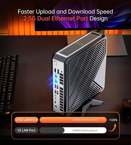 كمبيوتر ألعاب صغير من ACEMAGICIAN مع بطاقة رسومات RX6400 (4 جيجابايت)، Ryzen 7 5800H (حتى 4.4 جيجا هرتز، 8C/16T) كمبيوتر مكتبي، 32 جيجابايت DDR4 512 جيجابايت SSD، WiFi 6 وبلوتوث 5.2، Dual 2.5G RJ45 للألعاب والمكتب وHTPC in Kuwait