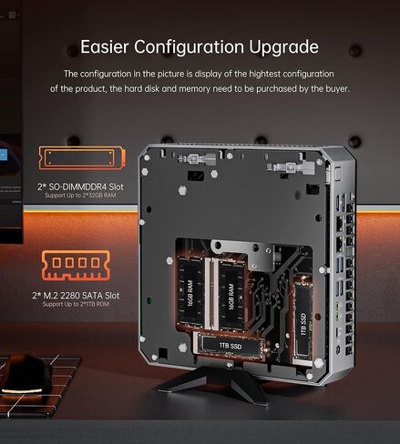 كمبيوتر ألعاب صغير من ACEMAGICIAN مع بطاقة رسومات RX6400 (4 جيجابايت)، Ryzen 7 5800H (حتى 4.4 جيجا هرتز، 8C/16T) كمبيوتر مكتبي، 32 جيجابايت DDR4 512 جيجابايت SSD، WiFi 6 وبلوتوث 5.2، Dual 2.5G RJ45 للألعاب والمكتب وHTPC in Kuwait