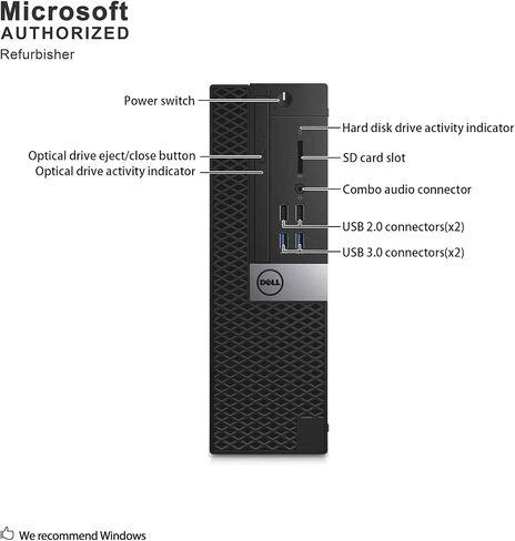 Dell OptiPlex 3040 Small Form Factor PC, Intel Quad Core i5 6500 up to 3.6GHz, 16G DDR3L, 1T, WiFi, BT 4.0, Windows 10 Pro 64-Multi-Language Support English/Spanish/French(Renewed) in Saudi Arabia
