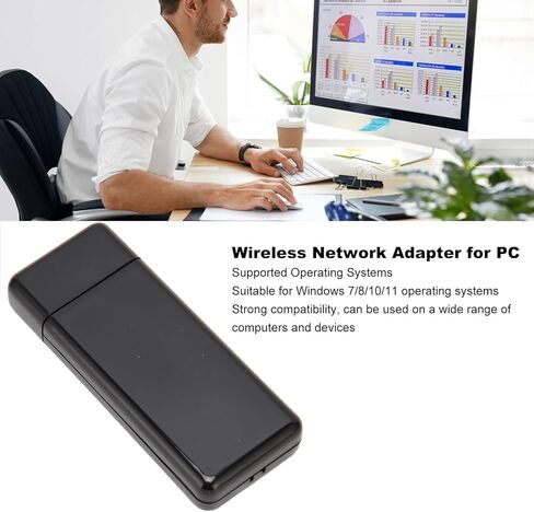 USB WiFi Adapter, Dual Band Wireless Network Adapter for Samsung TV, Wireless LAN Network Card Adapter for Windows in Saudi Arabia
