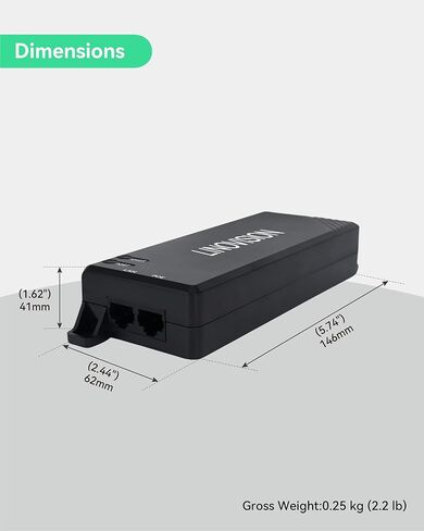 LINOVISION Gigabit 90W POE Injector, IEEE 802.3af/at/bt POE Injector, Single Port PoE++ Injector, 10/100/1000Mbps Hi-POE Midspan, POE Power Injector for PTZ Camera, VoIP Phone in Kuwait